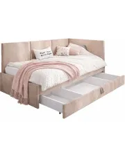 Beżowa sofa młodzieżowa z oparciem typu L Huzox 7X - 4 rozmiary w sklepie Edinos.pl