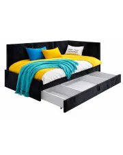 Czarna sofa z funkcją spania i wysokim oparciem Huzox 7X - 4 rozmiary w sklepie Edinos.pl