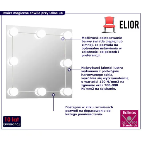 infografika lustra wiszącego LED Ollos 3X
