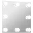 Kwadratowe srebrne lustro wiszące LED 40x40 cm - Ollos 3X