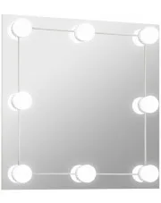 Srebrne lustro wiszące LED 50x50 cm - Ollos 4X w sklepie Edinos.pl