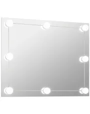 Nowoczesne prostokątne lustro z oświetleniem LED 80x60 cm - Ollos 8X w sklepie Edinos.pl