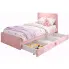 Różowe welwetowe łóżko dziewczęce Huzox 8X 4 rozmiary