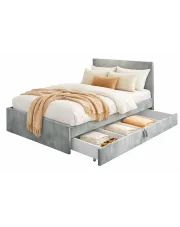 Popielate łóżko młodzieżowe Huzox 8X - 4 rozmiary w sklepie Edinos.pl