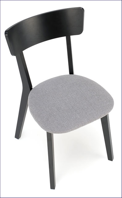 Drewniane tapicerowane krzesło do jadalni czarny + szary Tedoli