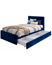 Granatowy tapczan młodzieżowy z zagłówkiem Huzox 8X - 4 rozmiary w sklepie Edinos.pl