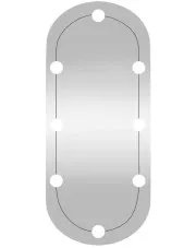 Designerskie owalne lustro wiszące LED 35x80 cm - Pellis 6X w sklepie Edinos.pl