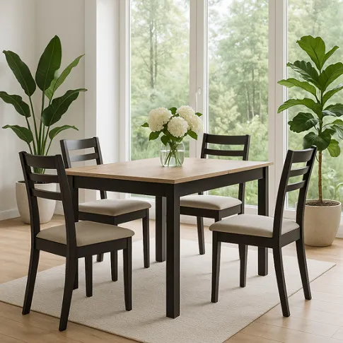 Rozkładany stół prostokątny dąb artisan czarny Rali