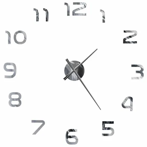 Srebrny zegar na ścianę Roraz 3X