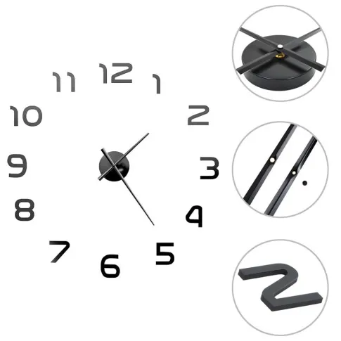 komplet czarnego zegara Roraz 3X