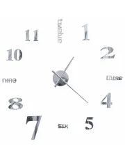 Srebrny zegar ścienny 100 cm - Roraz 4X w sklepie Edinos.pl