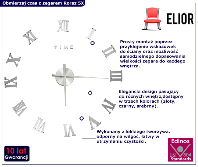 Zegar na ścianę Enakia 5X