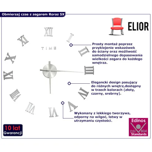  zegar z rzymskimi cyframi Roraz 5X