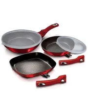 3 sztuki patelni aluminiowych z odpinanymi rączkami - Ruveri 4X w sklepie Edinos.pl