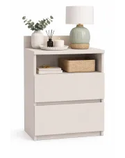 Nowoczesna szafka nocna z szufladami kaszmir - Okiro w sklepie Edinos.pl