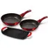 3 aluminiowe patelnie z powłoką granitową - Hesperia 7X