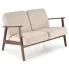 Drewniana beżowa tapicerowana sofa retro - Alexander 4X