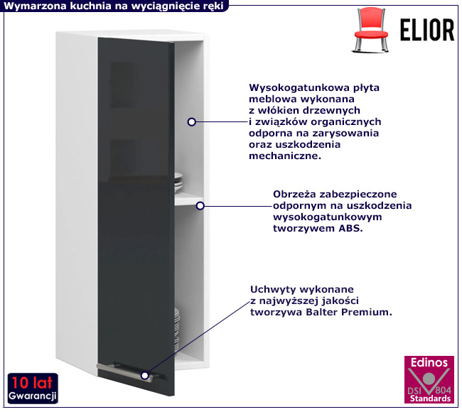 Górna szafka kuchenna Cortez 9X grafit połysk