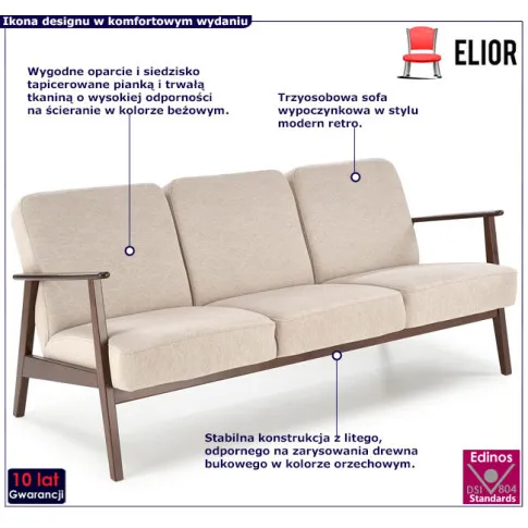 tapicerowana sofa retro Conti 5X