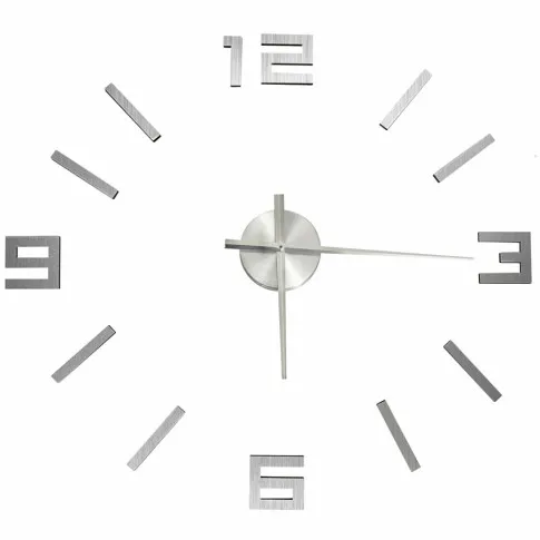 Srebrny ścienny zegar ze wskazówkami Roraz 6X