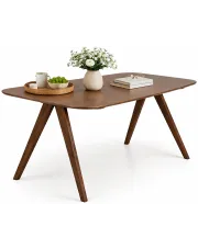 Orzechowy prostokątny stół w stylu retro - Duss 3X w sklepie Edinos.pl