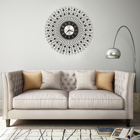 Czarny zegar ścienny Bennet 6X