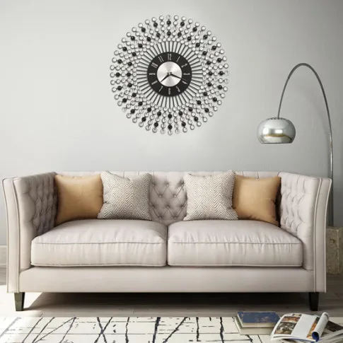 czarny nowoczesny zegar ścienny Linelis 5X