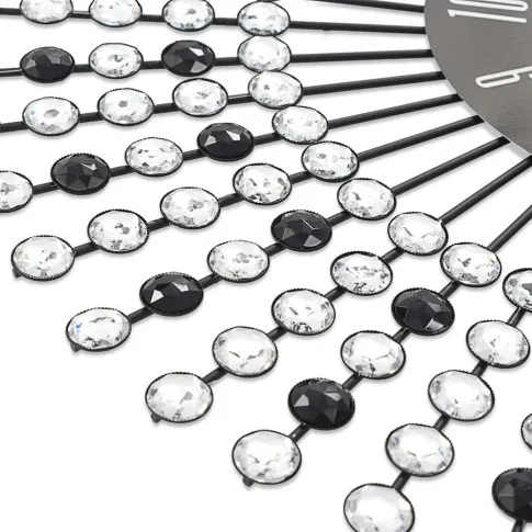 koralikowy czarny zegar na ścianę Linelis 5X