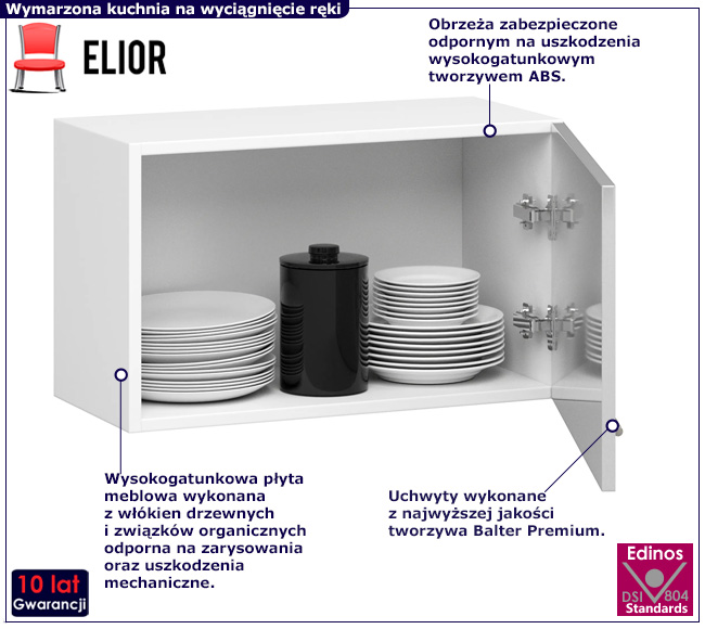 Górna szafka kuchenna Cortez 9X szary połysk