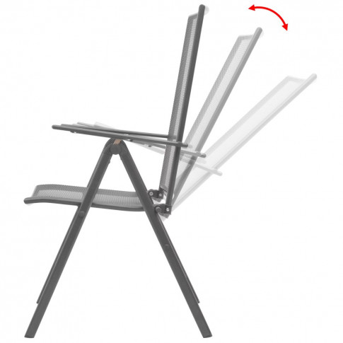 Regulowane oparcia krzesła z zestawu mebli ogrodowych Skyler 2X