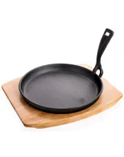 Żeliwna patelnia z odpinaną rączką i drewnianą deską 22cm - Fiteri 10X w sklepie Edinos.pl