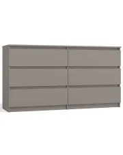 Duża komoda z 6 szufladami glina - Marea 2X 140 cm w sklepie Edinos.pl