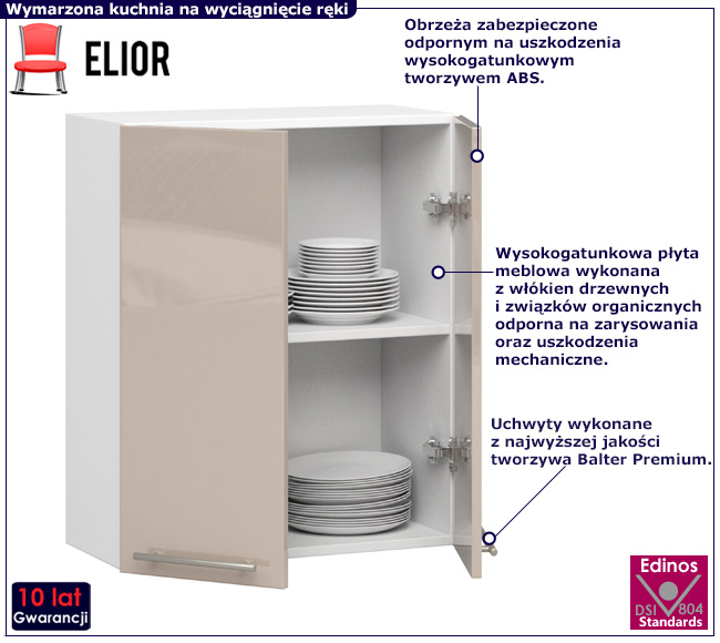 Górna szafka kuchenna Cortez 9X beżowy połysk