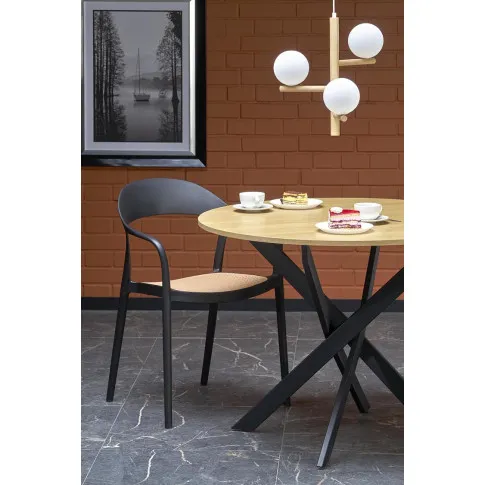 aranżacja ze stołem z blatem dąb złoty Ingres