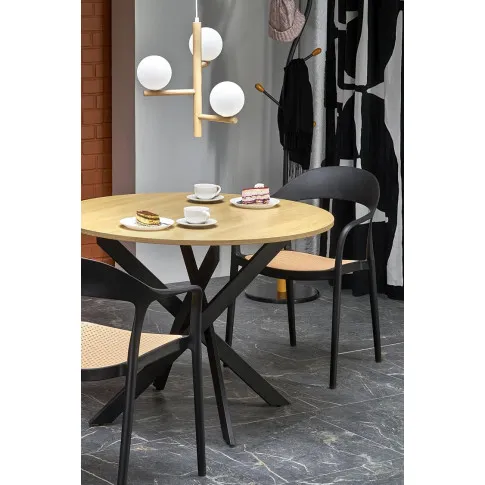 aranżacja z okrągłym stołem dąb złoty Ingres