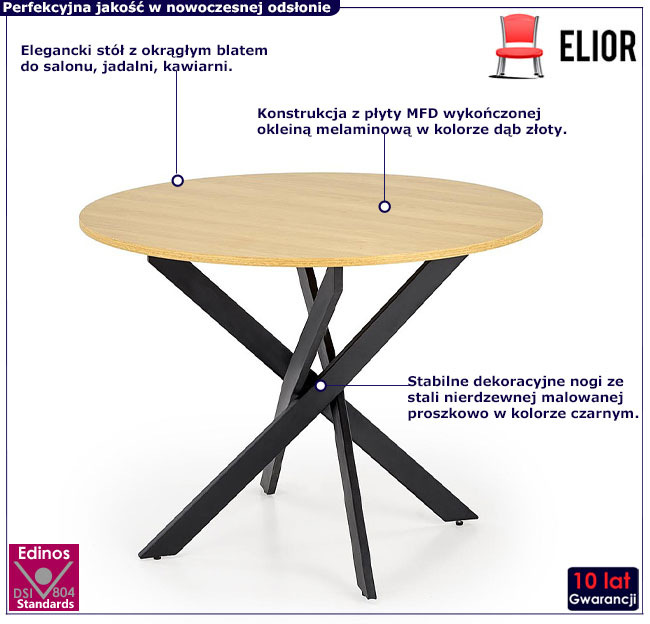 stół do jadalni dąb złoty Atrogi