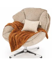 Beżowy ergonomiczny fotel wypoczynkowy z funkcją obracania - Laosa w sklepie Edinos.pl