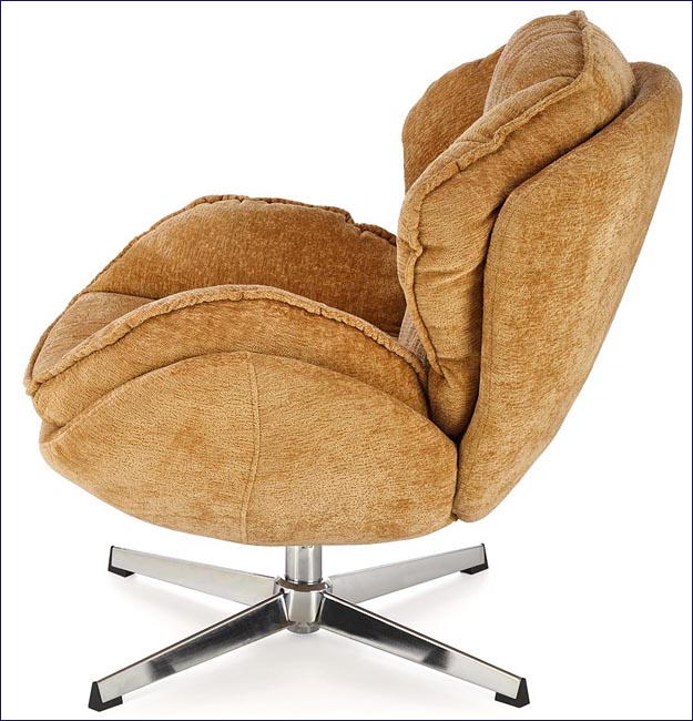 musztardowy fotel z obracanym siedziskiem Laosa