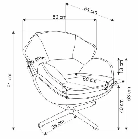 wymiary fotela Besari