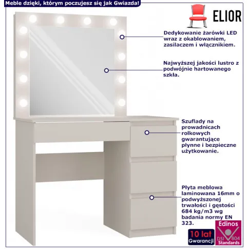 Toaletka z lustrem podświetlanym Lotaro 5X