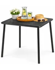 Czarny kwadratowy stół ogrodowy z metalu - Delros 3X w sklepie Edinos.pl