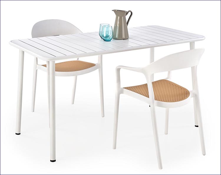 biały stół Delros 4X w zestawie z krzesłami