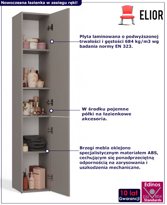 Wąska szafka słupek łazienkowy Ulissa 3X