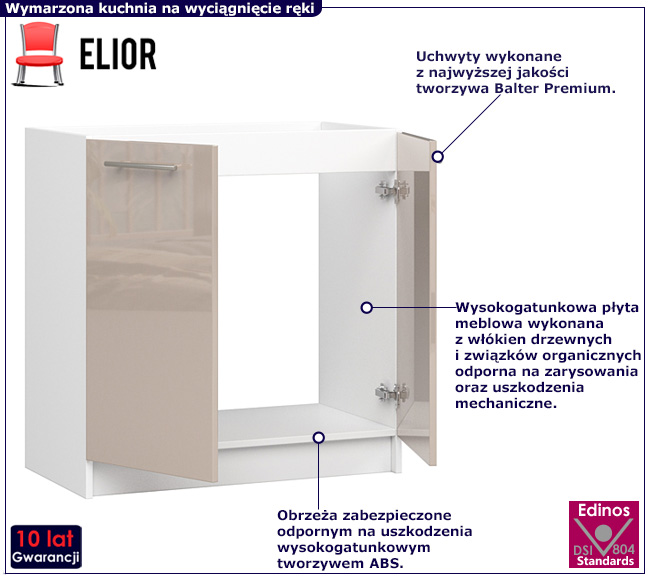 Szafka kuchenna Poli 15X cappuccino połysk