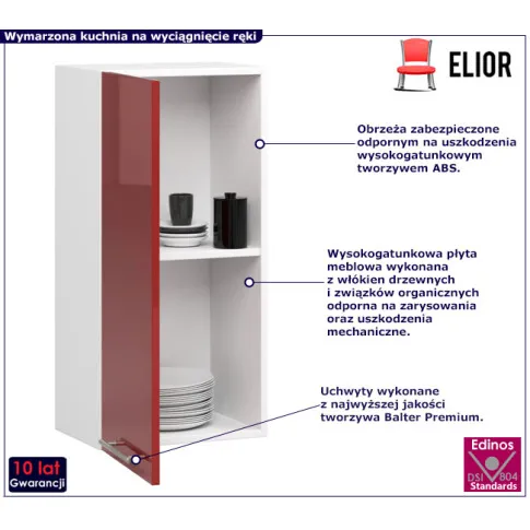 Nowoczesna czerwona szafka kuchenna Cortez 16X
