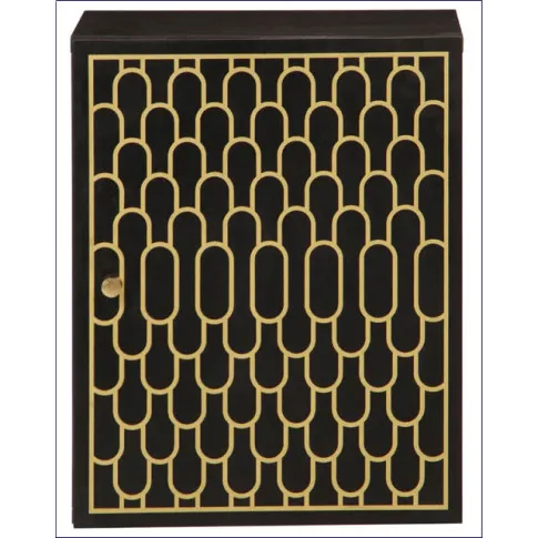 Czarna szafka wisząca ze złotymi zdobieniami Movissa 4X