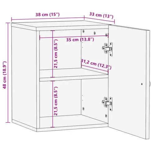 Wymiary czarnej drewnianej szafki retro Movissa 4X