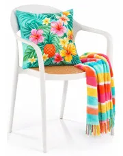 Białe sztaplowane krzesło ogrodowe - Avril w sklepie Edinos.pl