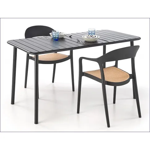 czarne krzesła Tesso ze stołem Calido 4X