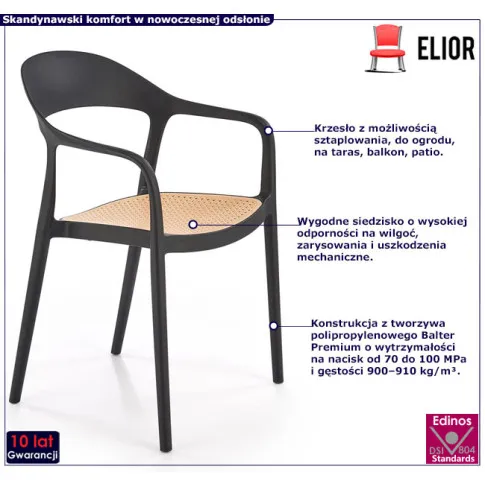 krzesło na taras czarny + beż Tesso